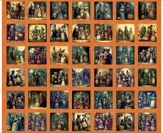 Creepsville Small Picture 30201 Pumpkin Panel O - - QT Fabrics - Halloween - Quilting Cotton Fabric