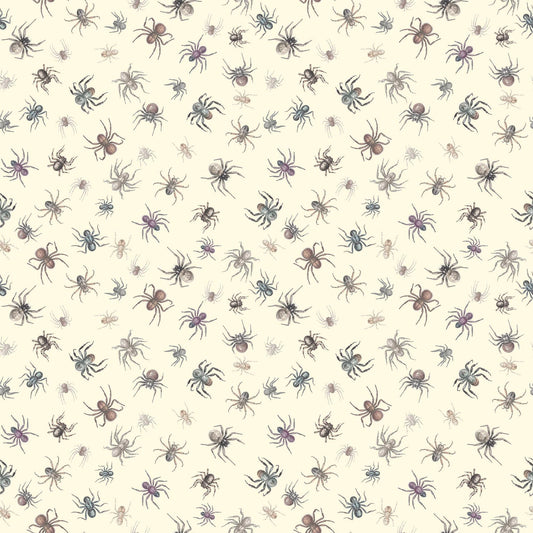 DEAL Creepsville Spider Toss 30207 Light Green E - - QT Fabrics - Halloween - Quilting Cotton Fabric
