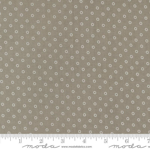 Image of the Rosemary Cottage Dots Cedar quilting cotton fabric by Moda Fabrics. Features small circle dots on a brown tan background.
Cute Little Fabric Shop