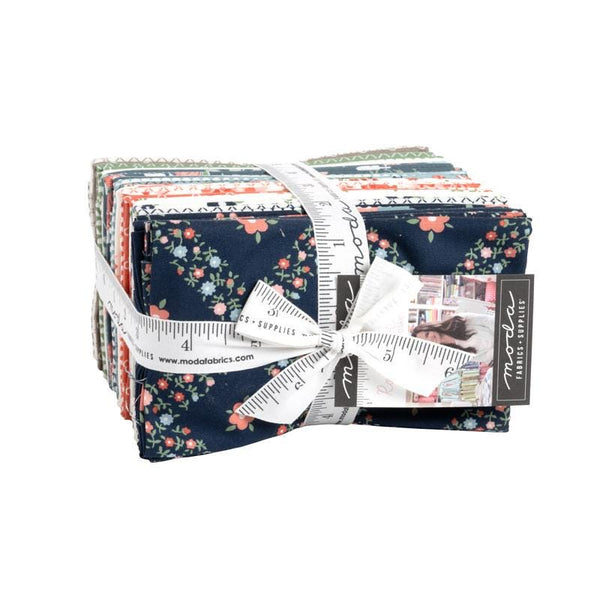 Image of the Rosemary Cottage Fat Eighth bundle by Camille Roskelley for Moda Fabrics. Features a 40 piece fat quarter bundle with floral fabrics. 
Cute Little Fabric Shop