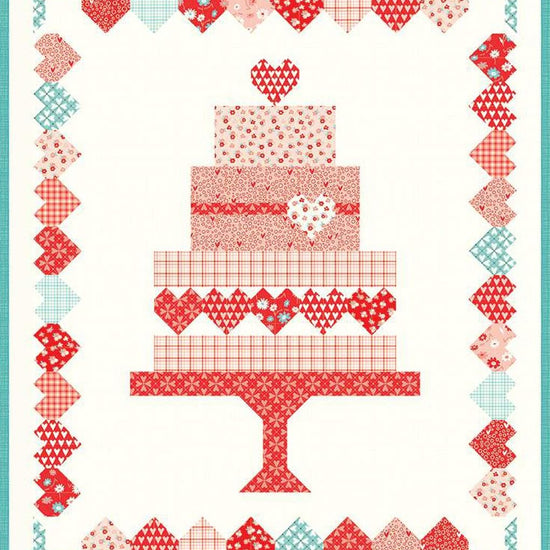 Image of the For the Love of Cake quilt pattern by Sandy Gervais for Riley Blake Designs. Features a cake with hearts on a quilt.
Cute Little Fabric Shop