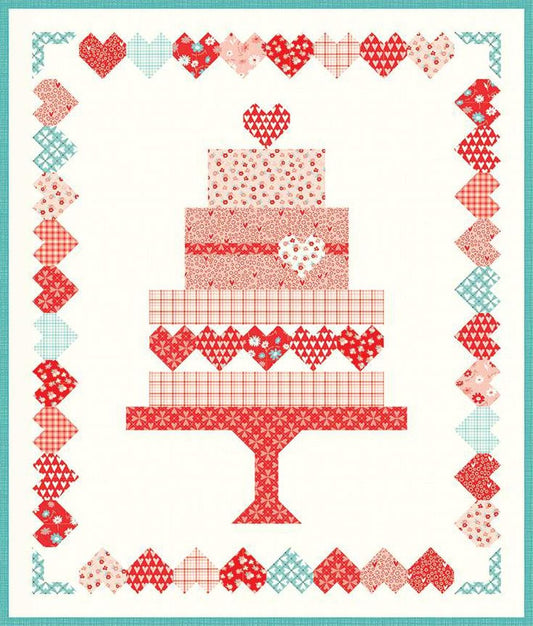 Image of the For the Love of Cake quilt pattern by Sandy Gervais for Riley Blake Designs. Features a cake with hearts on a quilt.
Cute Little Fabric Shop
