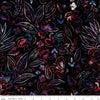 Image of the Expressions Batiks Chalk & Charcoal Dancing Lights Batik cotton fabric by Riley Blake Designs. Features leaves and flowers on a black background.
Cute Little Fabric Shop