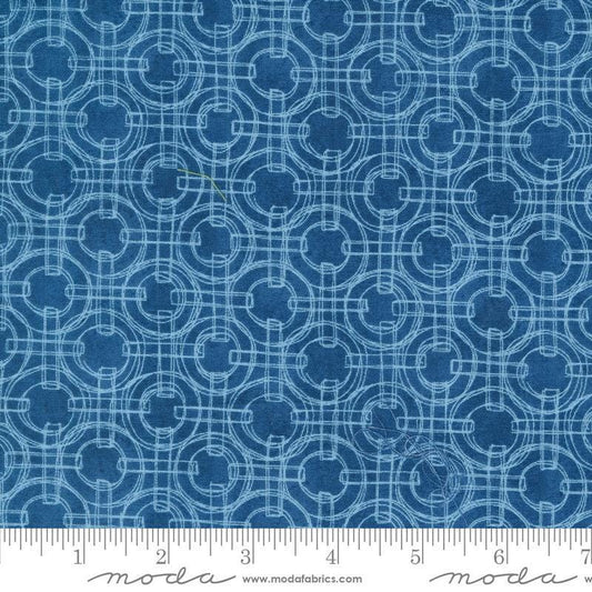 Serena Shores Rings Coastal quilting cotton fabric by Robin Pickens for Moda Fabrics. Features circles and lines on a blue background. 
Cute Little Fabric Shop