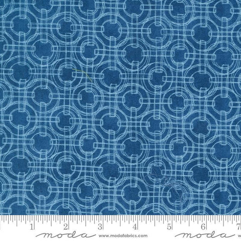 Serena Shores Rings Coastal quilting cotton fabric by Robin Pickens for Moda Fabrics. Features circles and lines on a blue background. 
Cute Little Fabric Shop