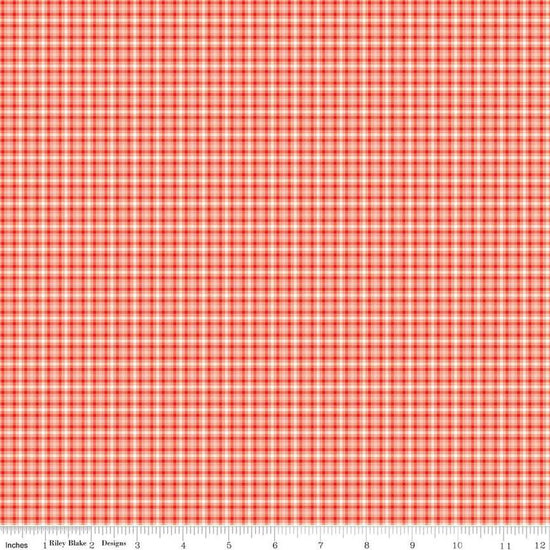 Image of the You & Me Plaid Red quilting cotton fabric by Sandy Gervais for Riley Blake Designs. Features printed gingham on a red background.
Cute Little Fabric Shop
