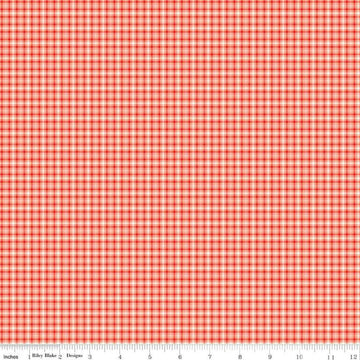Image of the You & Me Plaid Red quilting cotton fabric by Sandy Gervais for Riley Blake Designs. Features printed gingham on a red background.
Cute Little Fabric Shop