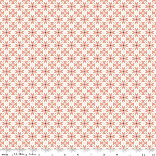 Image of the You & Me Hearts Grid Cream quilting cotton fabric by Sandy Gervais for Riley Blake Designs. Features geometric hearts on a cream background.
Cute Little Fabric Shop