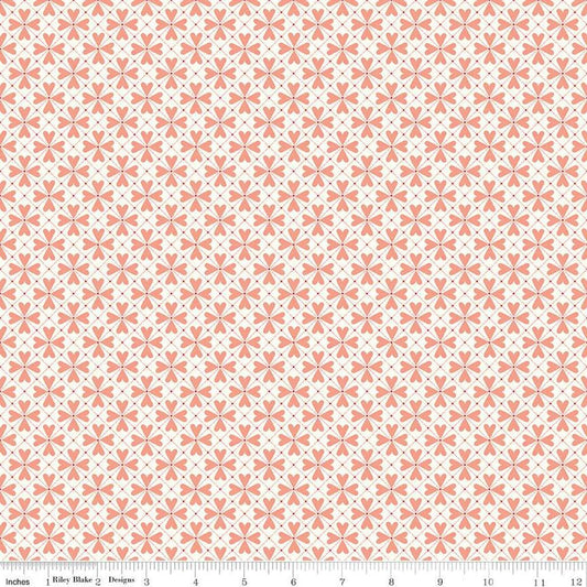 Image of the You & Me Hearts Grid Cream quilting cotton fabric by Sandy Gervais for Riley Blake Designs. Features geometric hearts on a cream background.
Cute Little Fabric Shop