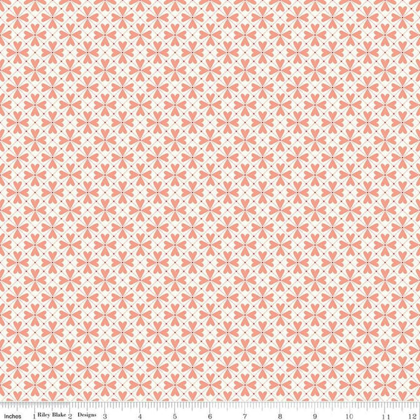 Image of the You & Me Hearts Grid Cream quilting cotton fabric by Sandy Gervais for Riley Blake Designs. Features geometric hearts on a cream background.
Cute Little Fabric Shop