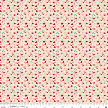 Image of the You & Me Tossed Floral Pink quilting cotton fabric by Sandy Gervais for Riley Blake Designs. Features small blossoms on a pink background.
Cute Little Fabric Shop