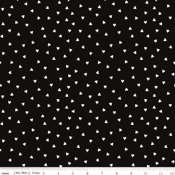 Image of the Take Heart Small Hearts Black quilting cotton fabric by J. Wecker Frisch for Riley Blake Designs. Features scattered small hearts on a black background.
Cute Little Fabric Shop