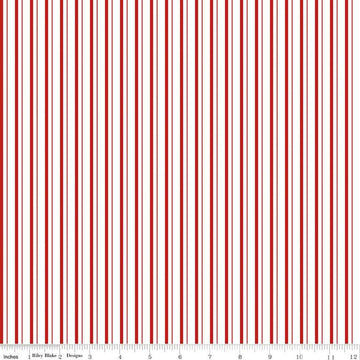 Image of the Take Heart Stripe Red quilting cotton fabric by J. Wecker Frisch for Riley Blake Designs. Features red stripes on a white backgound.
Cute Little Fabric Shop