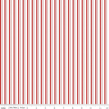 Image of the Take Heart Stripe Red quilting cotton fabric by J. Wecker Frisch for Riley Blake Designs. Features red stripes on a white backgound.
Cute Little Fabric Shop