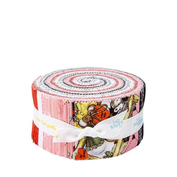 Image of the Take Heart Rolie Polie by J. Wecker Frisch for Riley Blake Designs. Features valentines day fabrics with red, pink, and cream backgrounds. 
Cute Little Fabric Shop