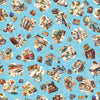 SALE Globetrotter Travel Icons Collage 30531 Blue B - QT Fabrics - Quilting Cotton Fabric