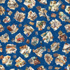 DEAL Globetrotter Travel Icons Collage 30531 Denim W - - QT Fabrics - Quilting Cotton Fabric