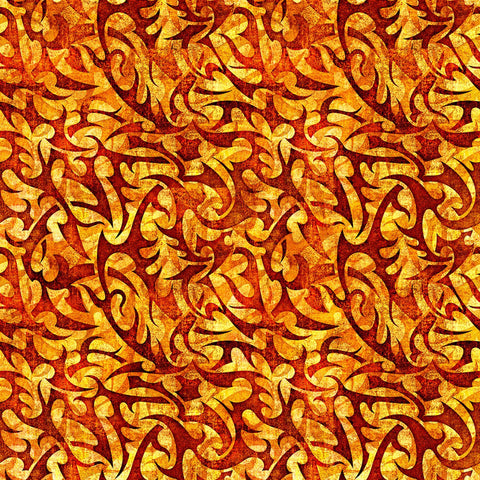 Wizards and Warriors Flame Geo 30243 Amber S - by QT Fabrics  - Quilting Cotton Fabric