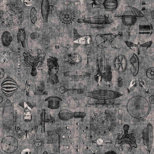 CLEARANCE Steampunk Adventures 29568 Blender K - - QT Fabrics - Victorian Motifs - Quilting Cotton Fabric