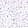 15" End of Bolt - Lil' Wizards Moon & Stars 30555 Purple - by QT Fabrics - Sky Celestial - Quilting Cotton Fabric