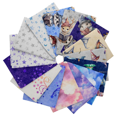 SALE Lil' Wizards Fat Quarter Bundle 15 pieces - QT Fabrics - Pre cut Precut - Quilting Cotton Fabric