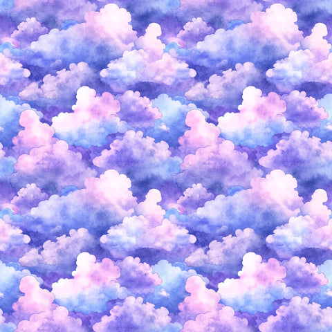Lil' Wizards Clouds 30553 Lavender - by QT Fabrics - Sky Sunset - Quilting Cotton Fabric