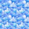 DEAL MINKY Lil' Wizards Clouds 60" Wide 30553 Blue - QT Fabrics - Watercolor Clouds Sky - 100% Polyester