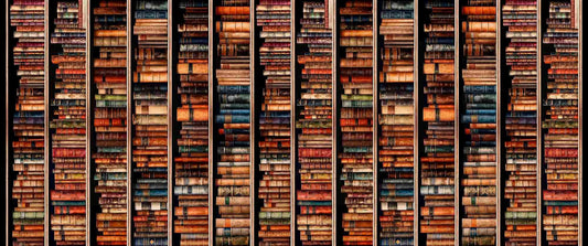 Bookworm Book Shelves Stripe 30446 Black J - - QT Fabrics - Vintage Books  - Quilting Cotton Fabric
