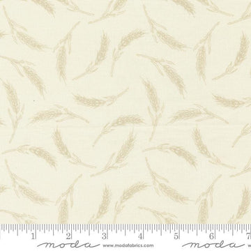 Image of the Farmstead Wheat Porcelain quilting cotton fabric by Stacy Iest Hsu for Moda Fabrics. Features small pieces of wheat on a cream background. 
Cute Little Fabric Shop