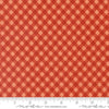 Image of the Farmstead Gingham Copper quilting cotton fabric by Stacy Iest Hsu for Moda Fabrics. Features printed diagonal gingham on a red background. 
Cute Little Fabric Shop