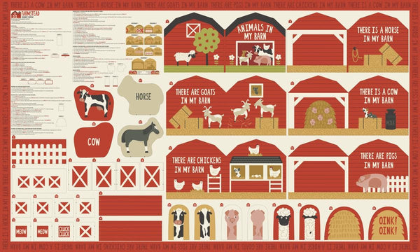 Image of the Farmstead Panel Multi quilting cotton fabric by Gingiber for Moda Fabrics. Features a panel to make a soft book.
Cute Little Fabric Shop