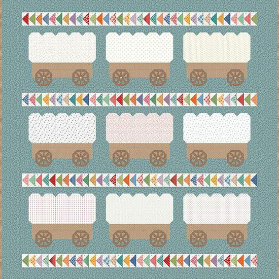 Image of the It's Sew Emma Prairie Home Book by Lori Holt for Riley Blake Designs. Features a blue quilt with wagons.
Cute Little Fabric Shop