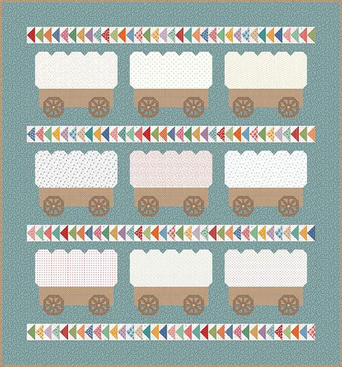 Image of the It's Sew Emma Prairie Home Book by Lori Holt for Riley Blake Designs. Features a blue quilt with wagons.
Cute Little Fabric Shop
