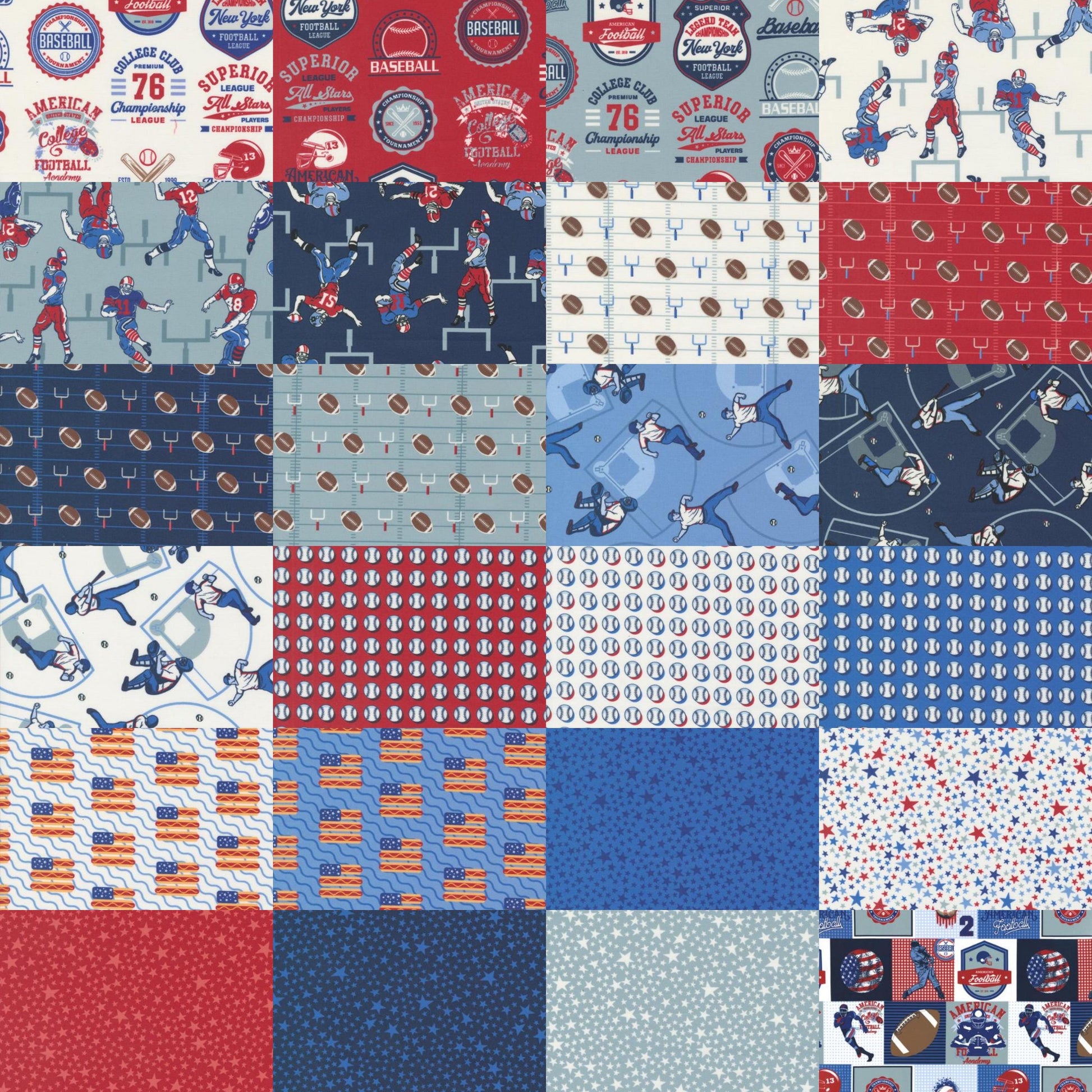 Image of the Farmstead collage by Moda Fabrics. Features a 5 inch stacker precut with baseball themed fabrics.
Cute Little Fabric Shop