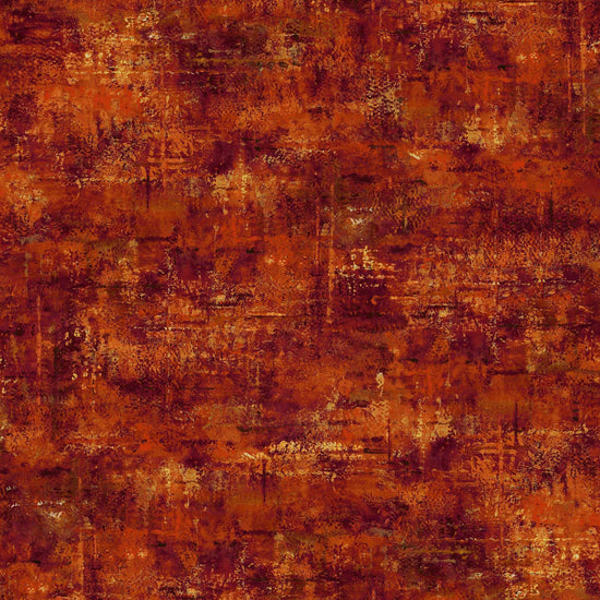 Image of the Vibe Mottled Blender Rust quilting cotton fabric by QT Fabrics. Features a red orange textured fabric. 
Cute Little Fabric Shop