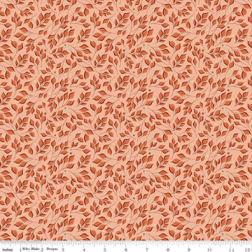 Image of the Curated Blooms Leaves Blush quilting cotton fabric by Judi Madsen for Riley Blake Designs. Features tone on tone leaves and blossoms on a coral background.
Cute Little Fabric Shop