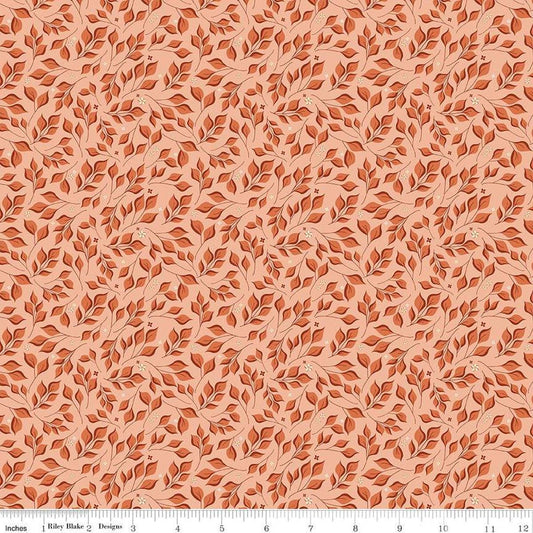 Image of the Curated Blooms Leaves Blush quilting cotton fabric by Judi Madsen for Riley Blake Designs. Features tone on tone leaves and blossoms on a coral background.
Cute Little Fabric Shop