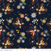 Image of the Curated Blooms Dance Midnight quilting cotton fabric by Judi Madsen for Riley Blake Designs. Features flowers and dashes and stars on a blue background.
Cute Little Fabric Shop