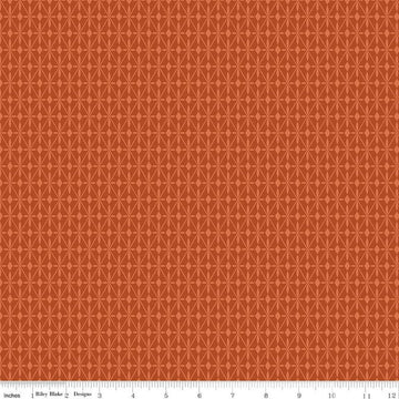 Image of the Curated Blooms Mosaic Diamonds Auburn quilting cotton fabric by Judi Madsen for Riley Blake Designs. Features geometric diamonds and dots on a burnt orange background.
Cute Little Fabric Shop