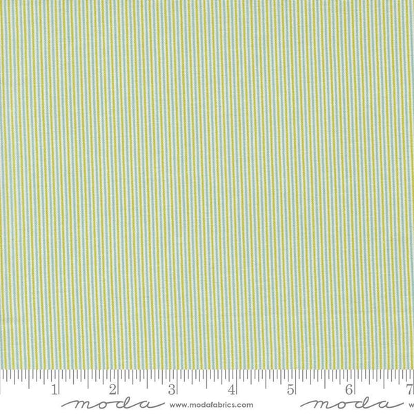 Image of the Shine Stripes Sky Grass quilting cotton fabric by Sweetwater for Moda Fabrics. Features green stripes on a yellow background.
Cute Little Fabric Shop