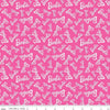 15" End of Bolt - Barbie Girl Toss C12992 Hot Pink - Riley Blake - Doll Logo Text with White - Quilting Cotton - Official Licensed Product