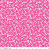 15" End of Bolt - Barbie Girl Toss C12992 Hot Pink - Riley Blake - Doll Logo Text with White - Quilting Cotton - Official Licensed Product