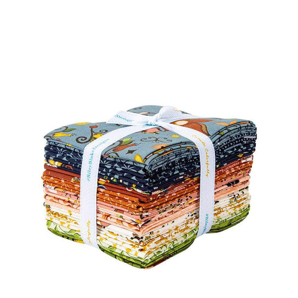 Image of the Curated Blooms fat quarter bundle with quilting cotton fabric by Judi Madsen for Riley Blake Designs. Features floral fabrics. 
Cute Little Fabric Shop