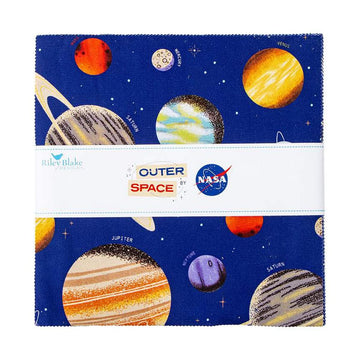 Image of the Outer Space by NASA 10 inch Stacker by NASA for Riley Blake Designs. Features space themed fabrics. 
Cute Little Fabric Shop