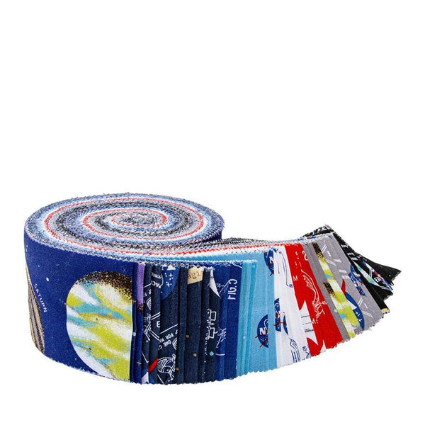 Image of the Outer Space by NASA rolie polie by NASA for Riley Blake Designs. Features space themed fabrics. 
Cute Little Fabric Shop