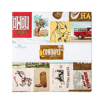 Image of the Cowboys 10 inch stacker with quilting cotton fabric by Echo Park Paper Co for Riley Blake Designs. Features cowboy themed fabrics.
Cute Little Fabric Shop