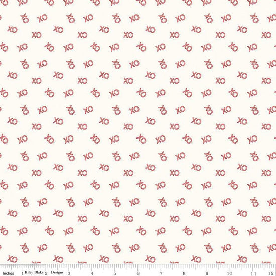 Image of the Sweetheart XO Cream quilting cotton fabric by My Minds Eye for Riley Blake Designs. Features Xs and Os on a cream background.
Cute Little Fabric Shop