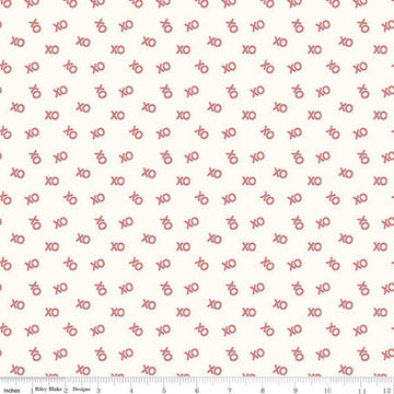 Image of the Sweetheart XO Cream quilting cotton fabric by My Minds Eye for Riley Blake Designs. Features Xs and Os on a cream background.
Cute Little Fabric Shop