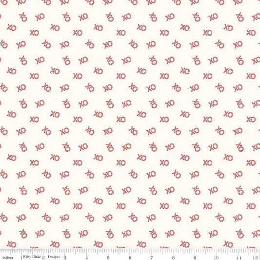 Image of the Sweetheart XO Cream quilting cotton fabric by My Minds Eye for Riley Blake Designs. Features Xs and Os on a cream background.
Cute Little Fabric Shop