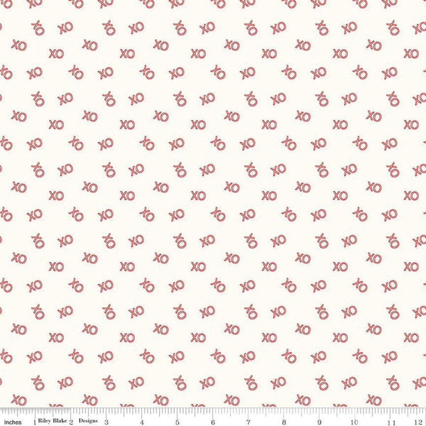 Image of the Sweetheart XO Cream quilting cotton fabric by My Minds Eye for Riley Blake Designs. Features Xs and Os on a cream background.
Cute Little Fabric Shop